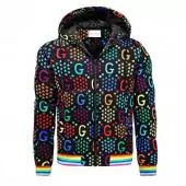 gucci doudoune luxury fashion fille hooded jacket multicolor gg jacquard sweatshirt